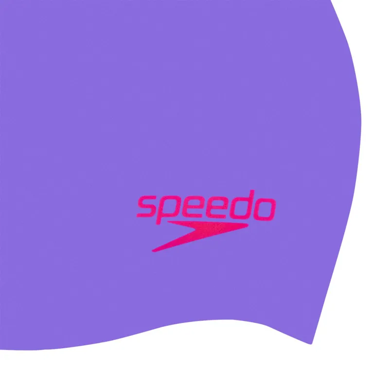 Speedo Plain Moulded Junior Silicone Swimcap Purple-1